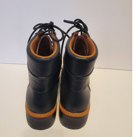 Indigo Rd. Woman's Combat boots Black Tan accents New Size 10 - Picture 4 of 9